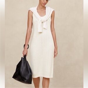Banana Republic Cream Midi Dress xs NEW